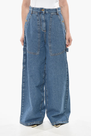 Extra Wide-Leg Jeans with Patch Pockets