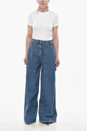 Extra Wide-Leg Jeans with Patch Pockets