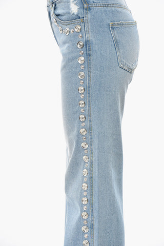 Bootcut-Jeans Mit Dekorativen Druckknöpfen 30cm