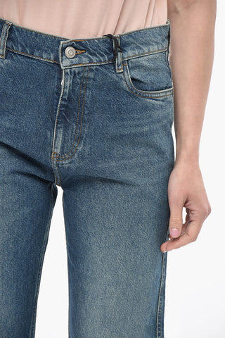 Jeans a Gamba Dritta con Fibbia Logata 23cm