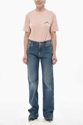 Straight-Leg Jeans With Logo Buckle 23cm