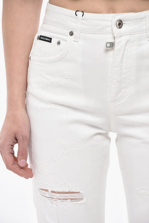 Distressed Cotton Skinny-Fit Jeans 16cm