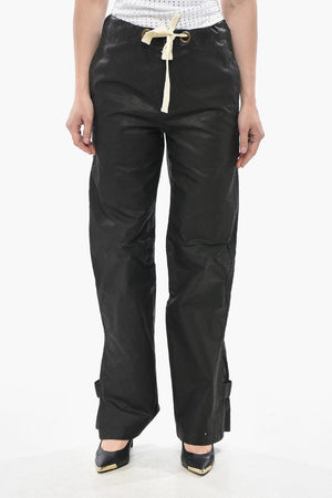Coated Cotton Pants RAIN with Drawstring Waist