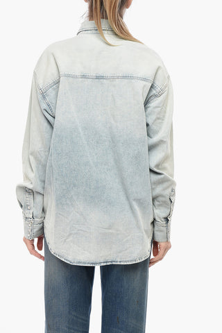 Oversized-Hemd aus Delavé-Denim
