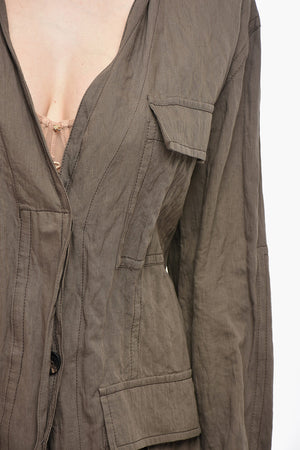 Saharan Mixed Cotton Overshirt With Crinkled Effect
