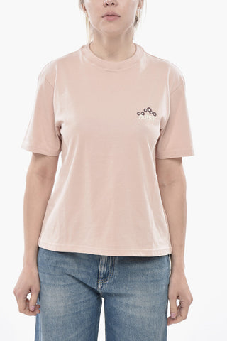 Cotton Crewneck T-Shirt with Printed Logo