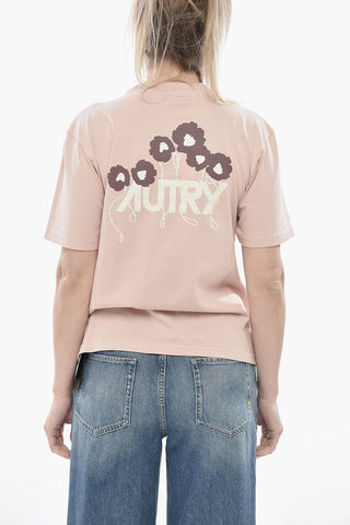 Cotton Crewneck T-Shirt with Printed Logo