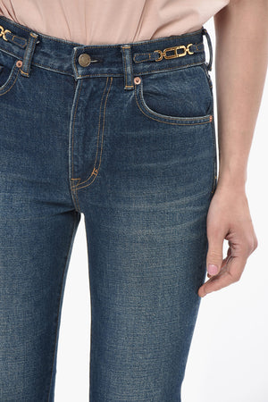 Denim-Skinny-Jeans Mit Dunkler Waschung 18cm