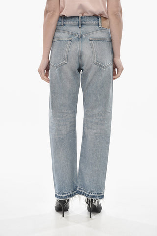 Straight-Leg Jeans With Light Wash 22cm