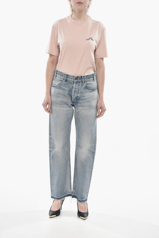 Straight-Leg Jeans With Light Wash 22cm