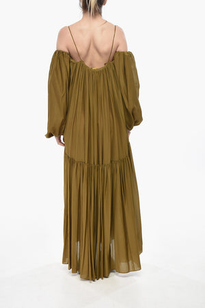 Volantkleid aus Chiffon mit Ballonärmeln