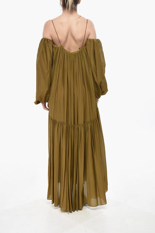 Volantkleid aus Chiffon mit Ballonärmeln