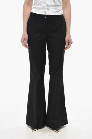 Pantaloni Flared Fit in Misto Cotone