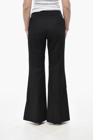 Flared-Fit Cotton-Blend Trousers