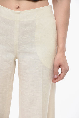 Straight Fit FOULARD Hose aus Leinenmischung