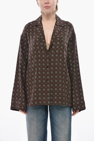 COUTURE! Seidenbluse Mit Geometrischem Muster