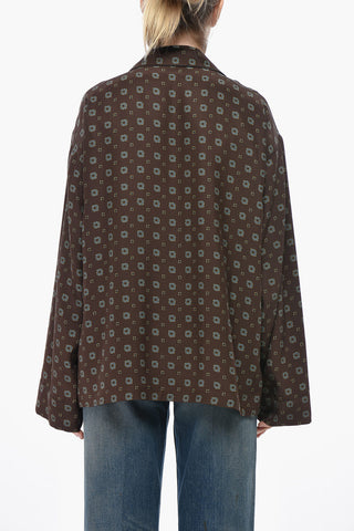 COUTURE! Seidenbluse Mit Geometrischem Muster