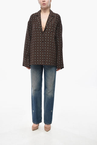 COUTURE! Seidenbluse Mit Geometrischem Muster
