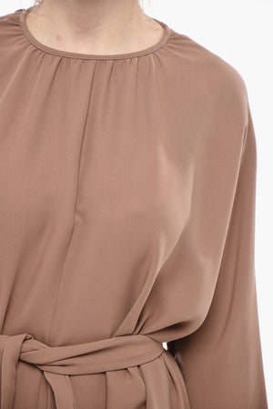 Vestito Midi in Seta con Cintura