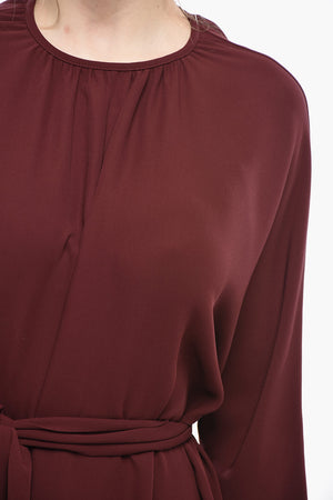 Midikleid aus Seide mit Gürtel