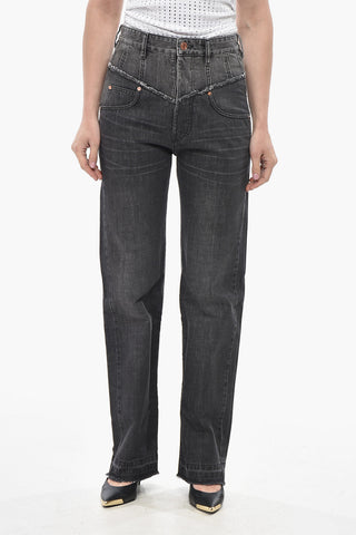 Jeans a Gamba Dritta NOEMIE in Denim Stone Washed 22cm