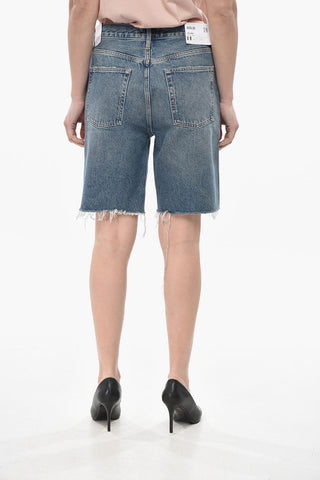 Denim-Shorts 90'S mit ausgefranstem Saum