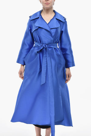 Satin-Blend Silk Wrap Trench Coat LANVIN