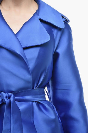Satin-Blend Silk Wrap Trench Coat LANVIN