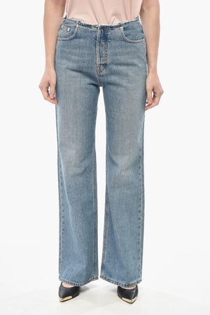 Straight-Leg Jeans With Frayed Waist 26cm