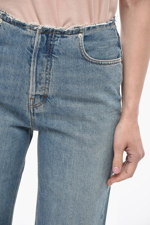 Straight-Leg Jeans With Frayed Waist 26cm