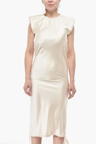 Satin-Maxikleid mit gepolsterten Trägern
