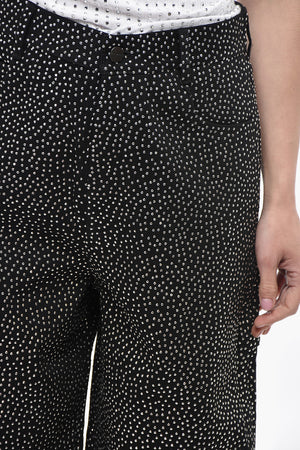 Cotton Five-Pocket Pants With All-Over Studs