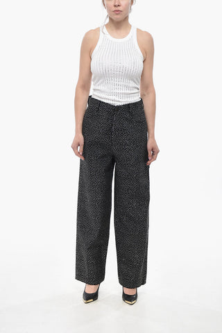 Cotton Five-Pocket Pants With All-Over Studs