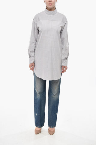 Baumwollbluse CORSO mit Pin-Check-Muster