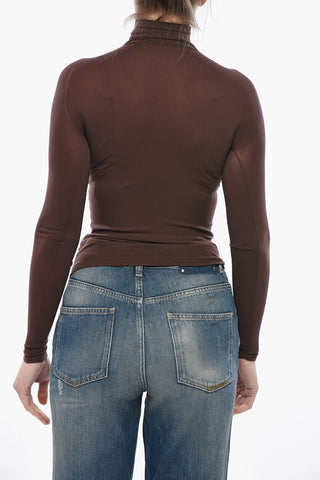 Top Mit Rollkragen SECOND SKIN Aus Stretch-Stoff