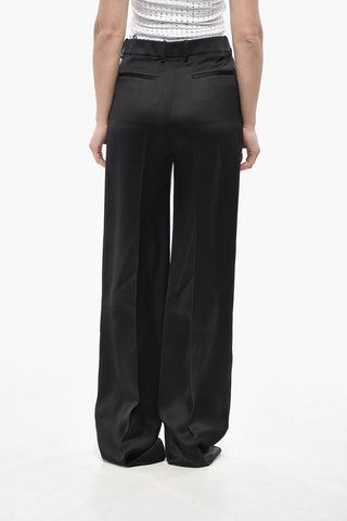 Pantaloni Palazzo in Satin di Seta