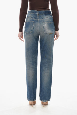 Slim-Fit-Jeans mit Vintage-Effekt und 20 cm Distressed-Details