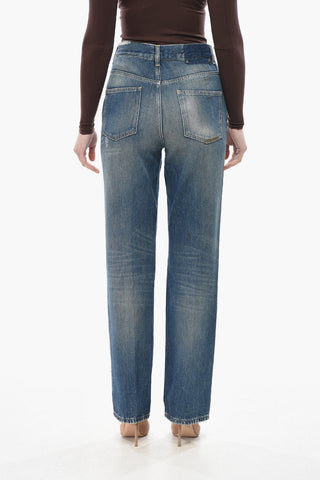 Slim-Fit Jeans with Vintage Effect and 20cm Distressed Details