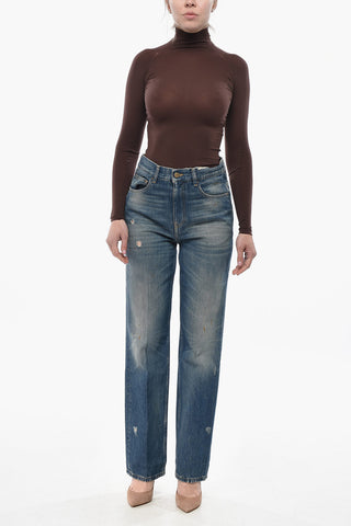 Slim-Fit-Jeans mit Vintage-Effekt und 20 cm Distressed-Details