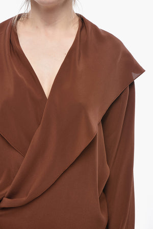 Silk Wrap Shirt with Hood