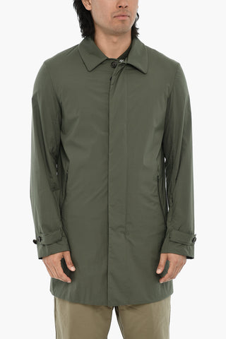 Cappotto in Nylon Stretch con Chiusura a Scomparsa