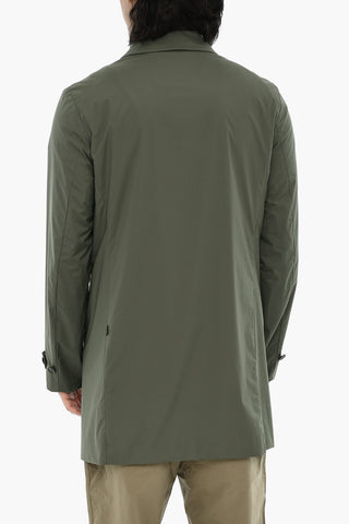 Cappotto in Nylon Stretch con Chiusura a Scomparsa