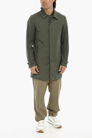 Cappotto in Nylon Stretch con Chiusura a Scomparsa