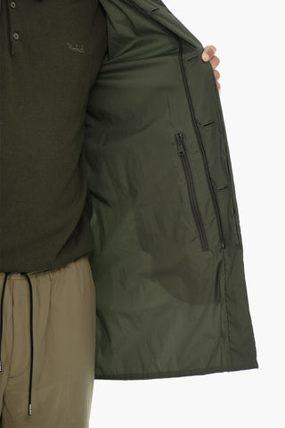 Cappotto in Nylon Stretch con Chiusura a Scomparsa