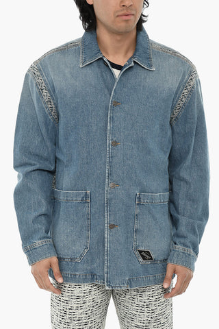 Jeansjacke D-ROLK-SP4 mit Logoknöpfen