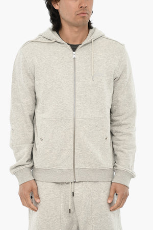 Solid Color Hoodie with Zip Closure