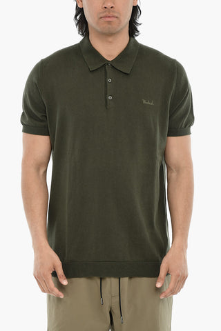 Leichtes Baumwoll-Poloshirt Uni Mit Gesticktem Logo