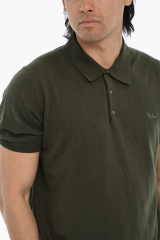 Polo in Cotone Leggero a Tinta Unita con Logo Ricamato