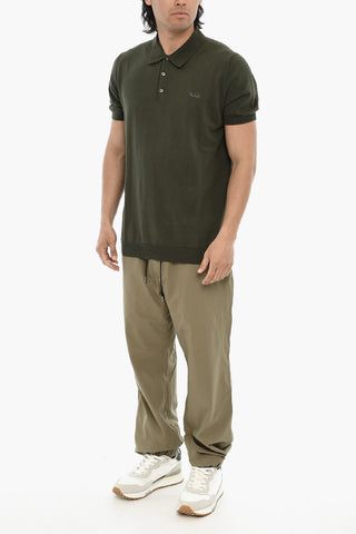 Leichtes Baumwoll-Poloshirt Uni Mit Gesticktem Logo