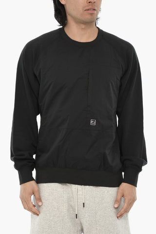 Rundhals-Sweatshirt aus Doppelstoff mit Tasche